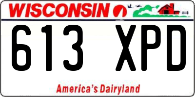 WI license plate 613XPD
