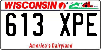 WI license plate 613XPE