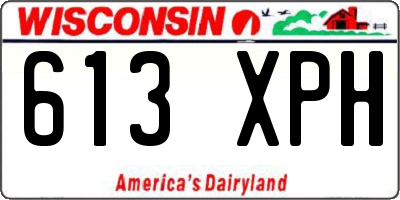 WI license plate 613XPH