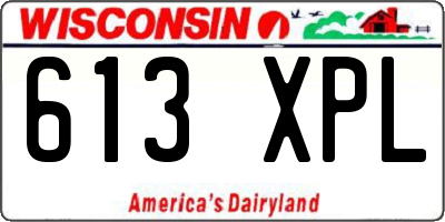 WI license plate 613XPL