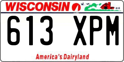 WI license plate 613XPM
