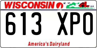 WI license plate 613XPO