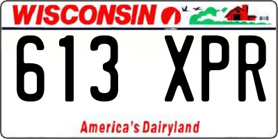 WI license plate 613XPR