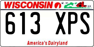 WI license plate 613XPS