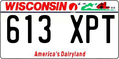 WI license plate 613XPT