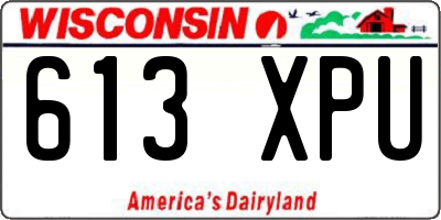 WI license plate 613XPU