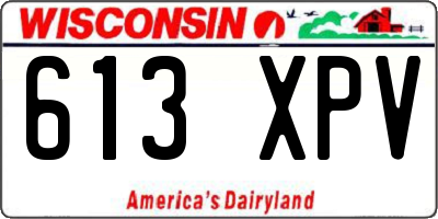 WI license plate 613XPV
