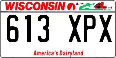 WI license plate 613XPX