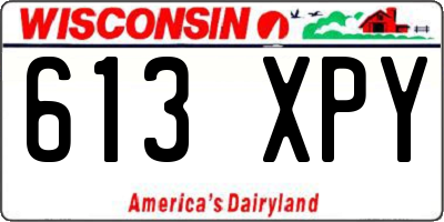 WI license plate 613XPY