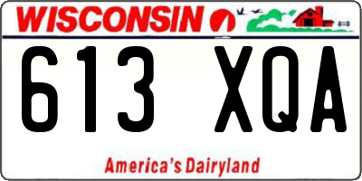 WI license plate 613XQA