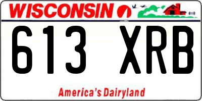 WI license plate 613XRB