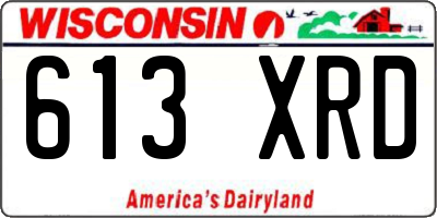 WI license plate 613XRD