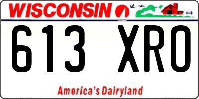 WI license plate 613XRO