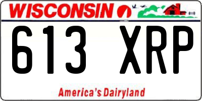 WI license plate 613XRP