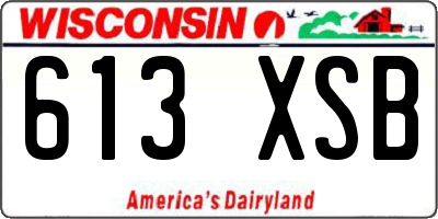 WI license plate 613XSB