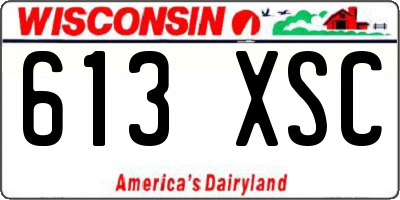 WI license plate 613XSC