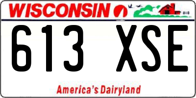 WI license plate 613XSE