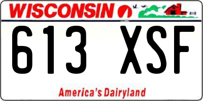 WI license plate 613XSF
