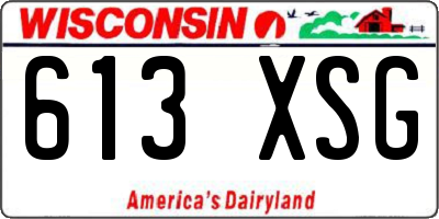 WI license plate 613XSG