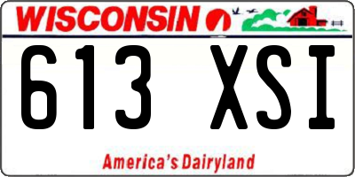 WI license plate 613XSI