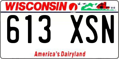 WI license plate 613XSN
