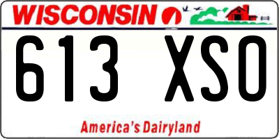 WI license plate 613XSO