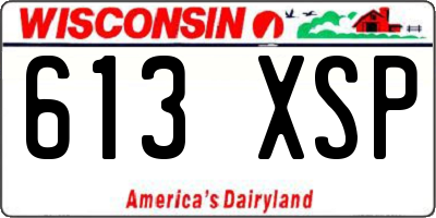WI license plate 613XSP