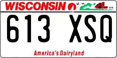 WI license plate 613XSQ