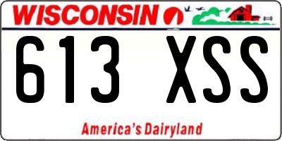 WI license plate 613XSS