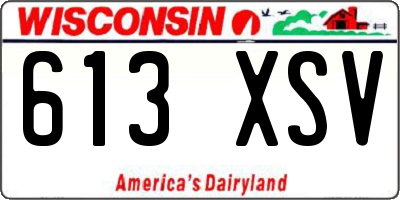 WI license plate 613XSV