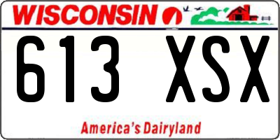 WI license plate 613XSX