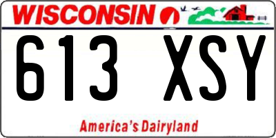 WI license plate 613XSY