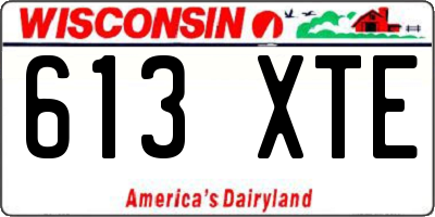 WI license plate 613XTE