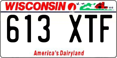 WI license plate 613XTF