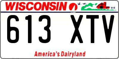 WI license plate 613XTV