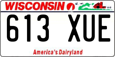 WI license plate 613XUE