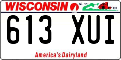 WI license plate 613XUI