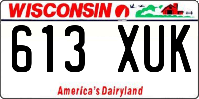 WI license plate 613XUK