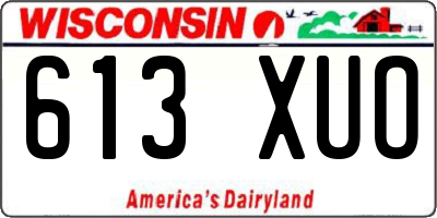 WI license plate 613XUO