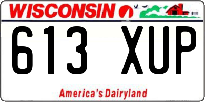 WI license plate 613XUP