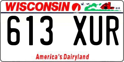 WI license plate 613XUR