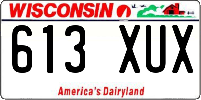 WI license plate 613XUX