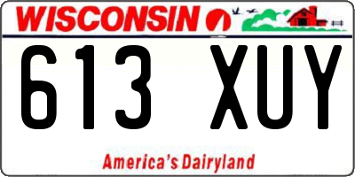 WI license plate 613XUY