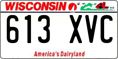 WI license plate 613XVC