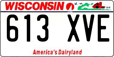WI license plate 613XVE