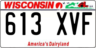 WI license plate 613XVF