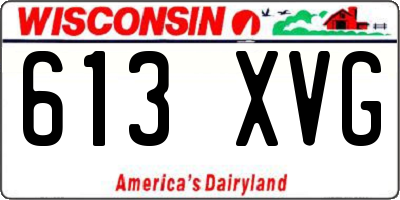 WI license plate 613XVG