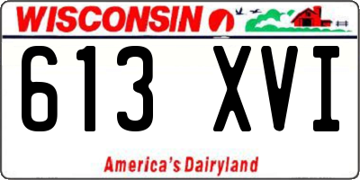 WI license plate 613XVI
