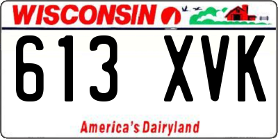 WI license plate 613XVK