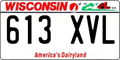 WI license plate 613XVL